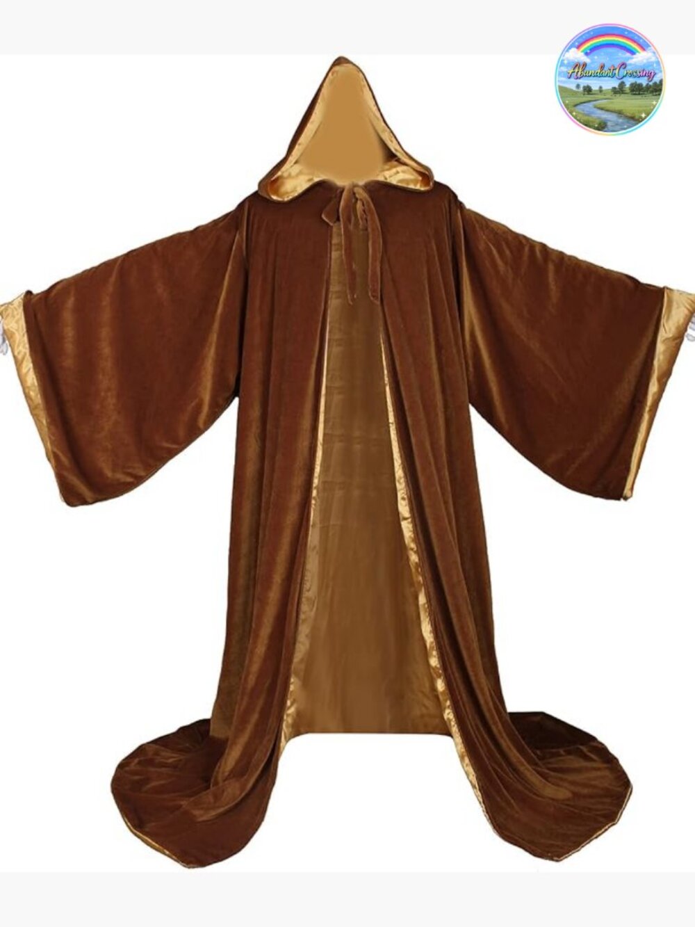 Velvet Wizard Robe with Satin Lined Hood and Sleeves